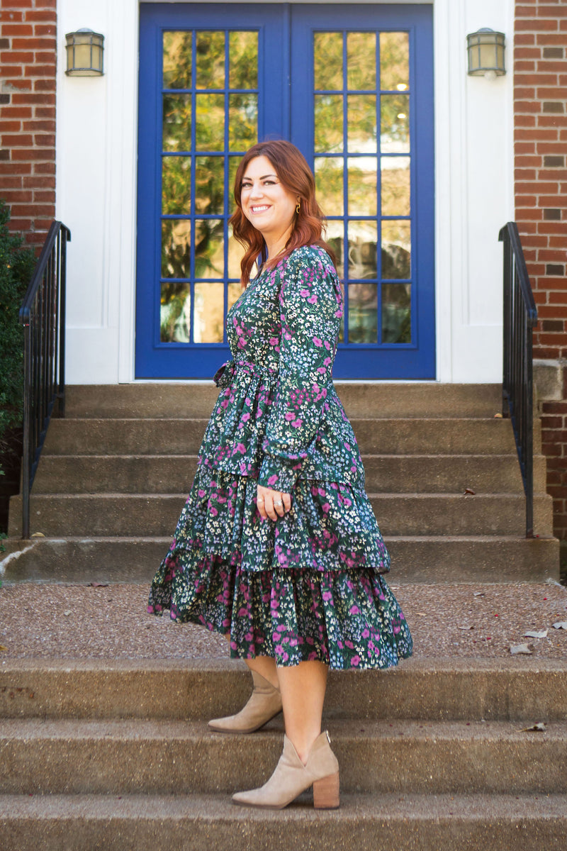 MW Occasion Floral Ruffle Dress