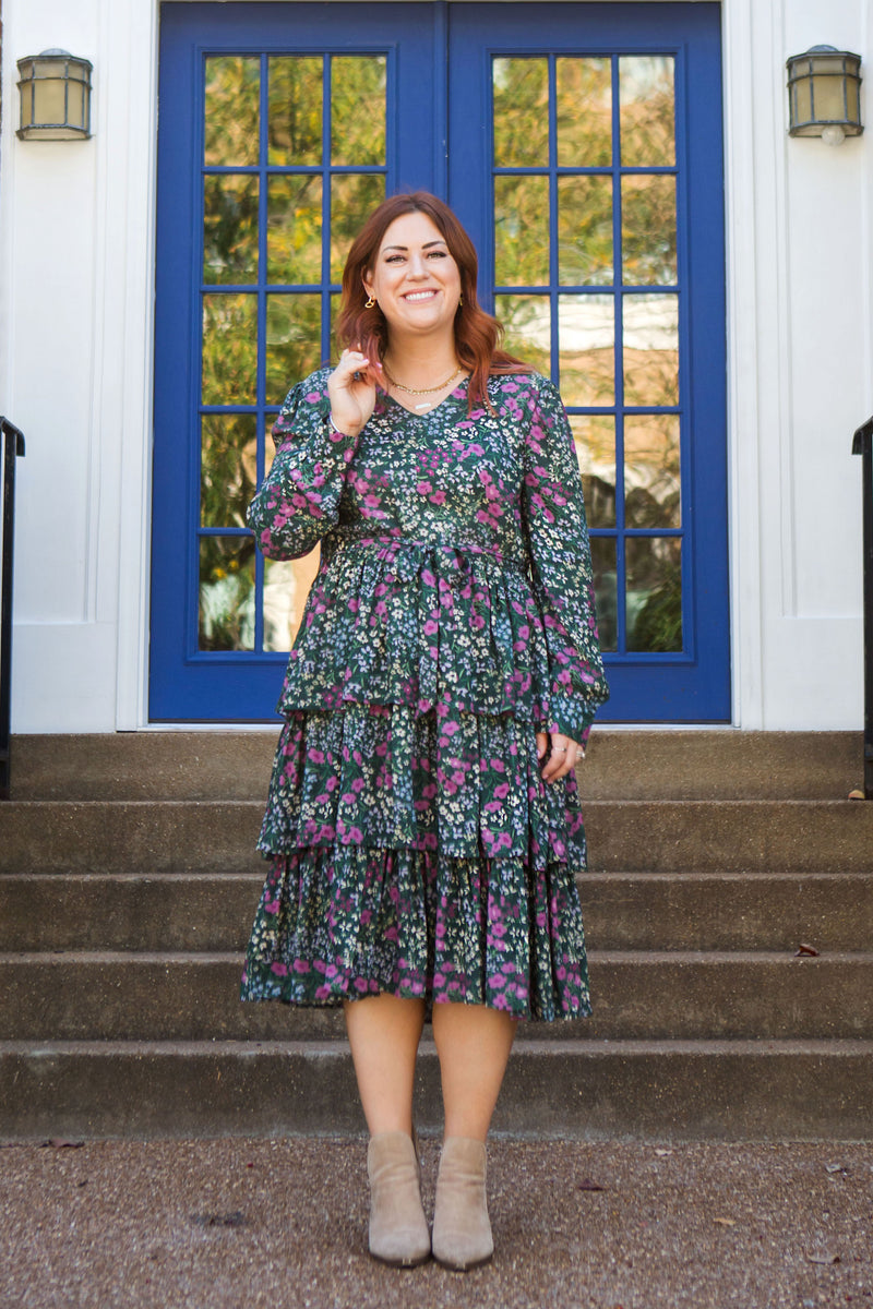 MW Occasion Floral Ruffle Dress