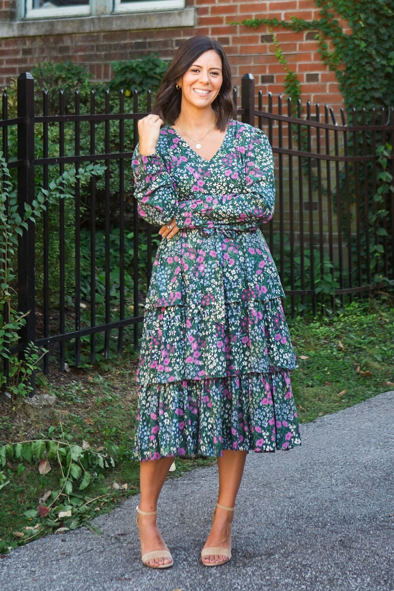 MW Occasion Floral Ruffle Dress