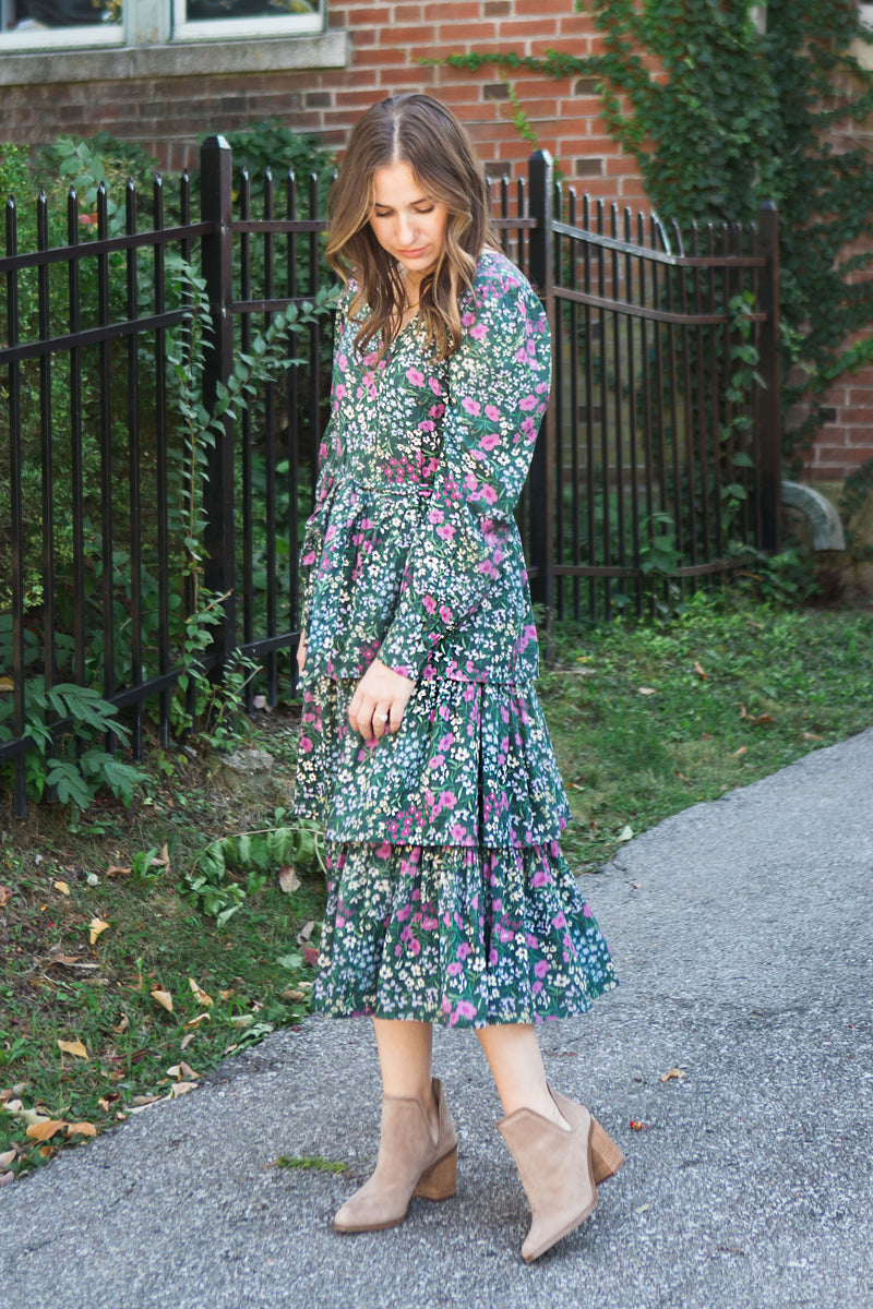 MW Occasion Floral Ruffle Dress