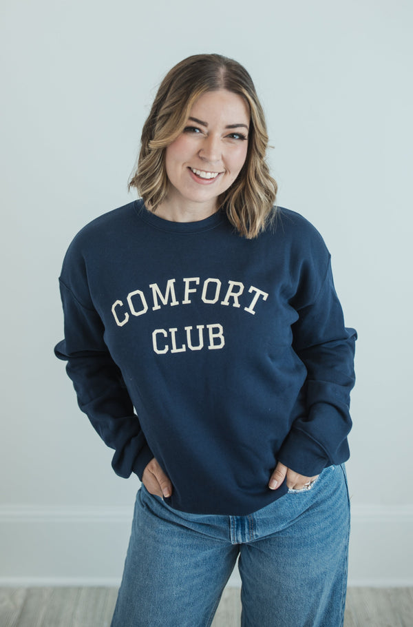 Fall Comfort Club Navy Sweatshirt 
