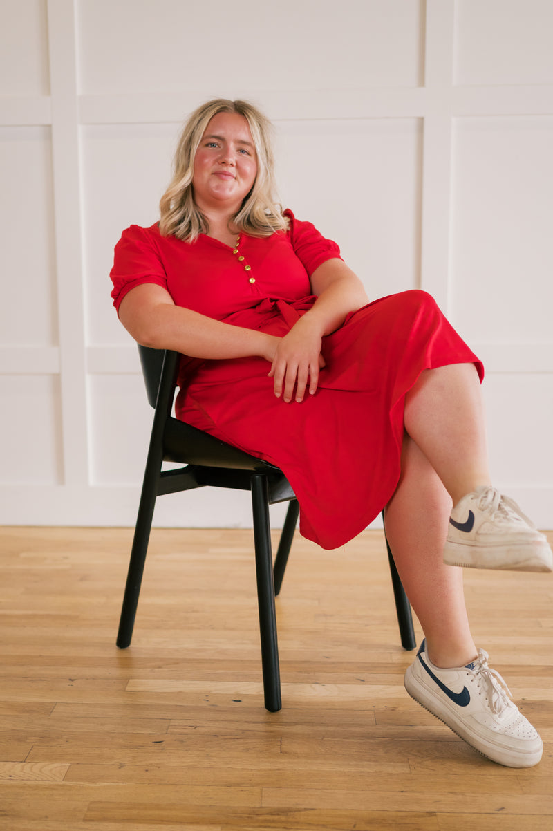 MW Anywhere Henley Dress in Red