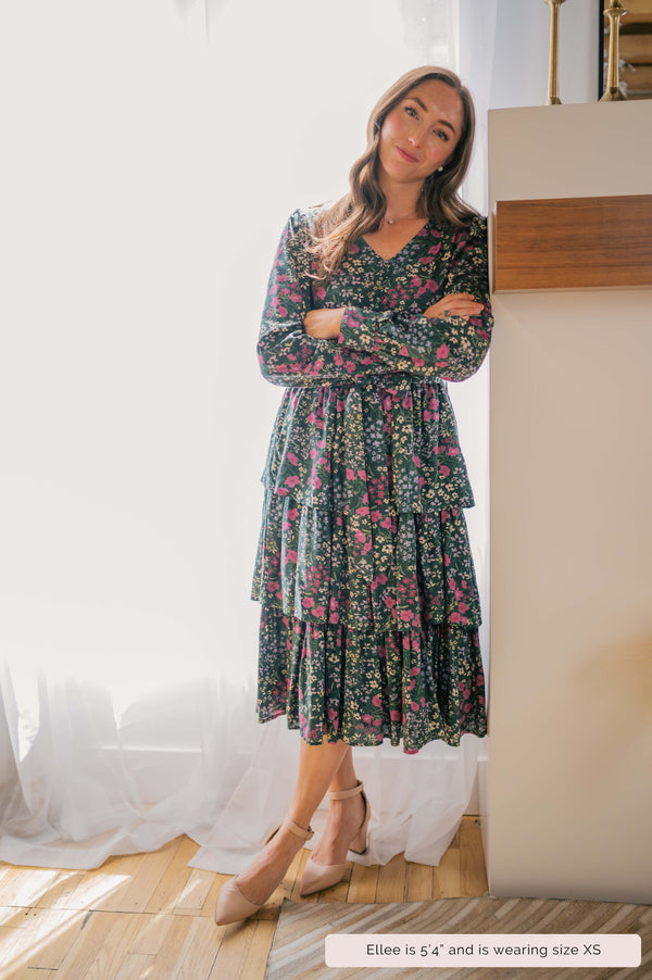 MW Occasion Floral Ruffle Dress
