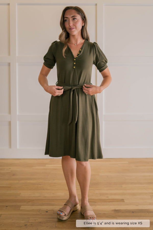 MW Anywhere Henley Dress in Olive