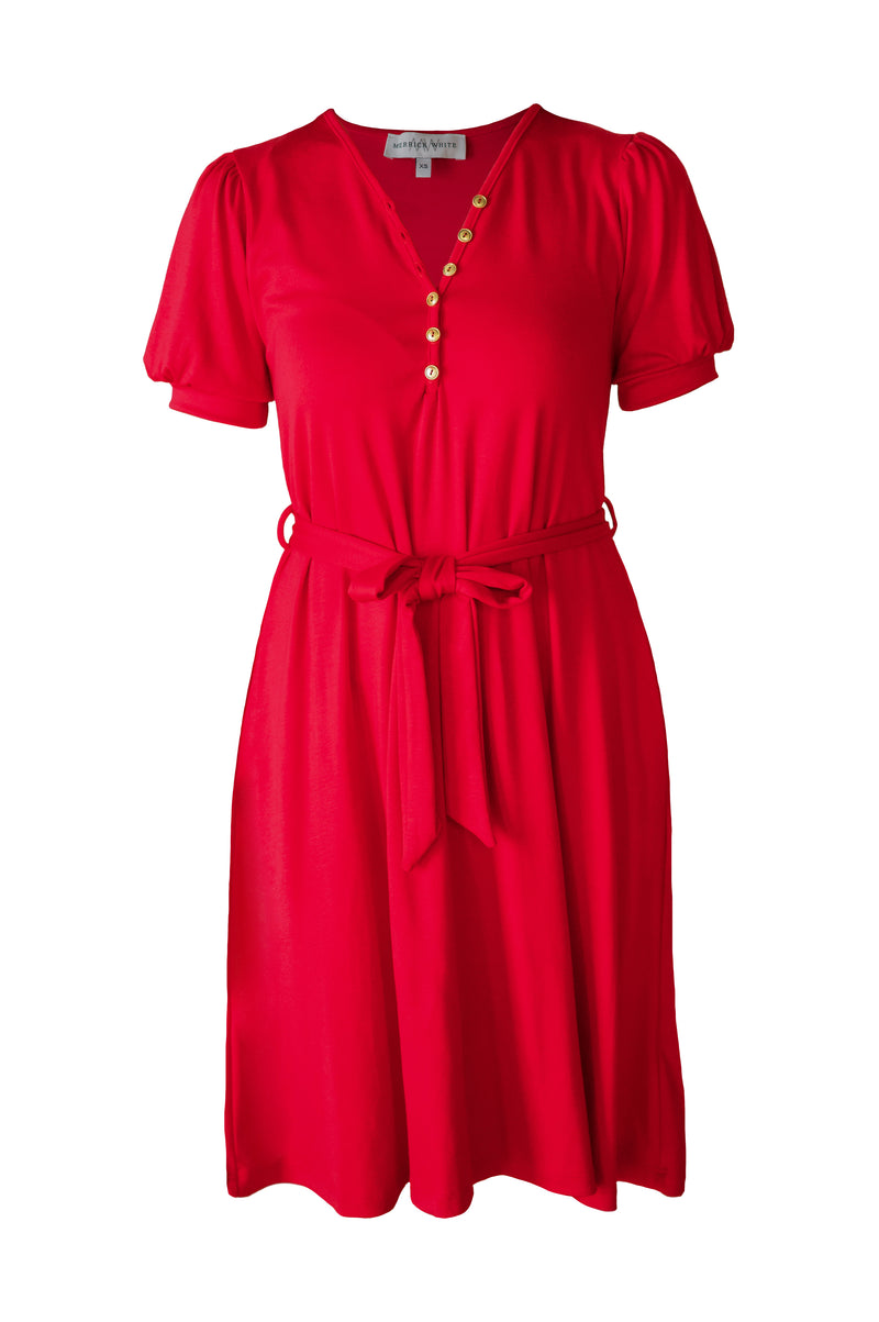 MW Anywhere Henley Dress in Red