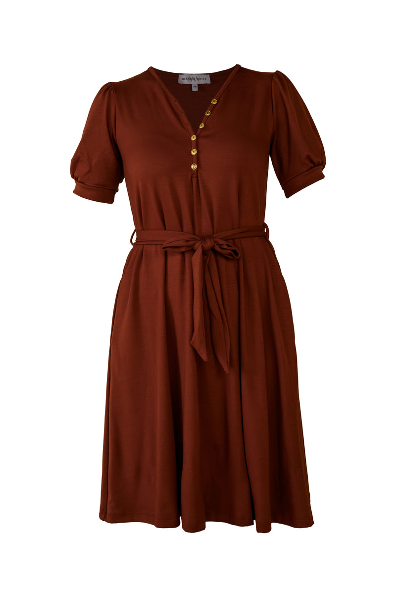 MW Anywhere Henley Dress in Cognac