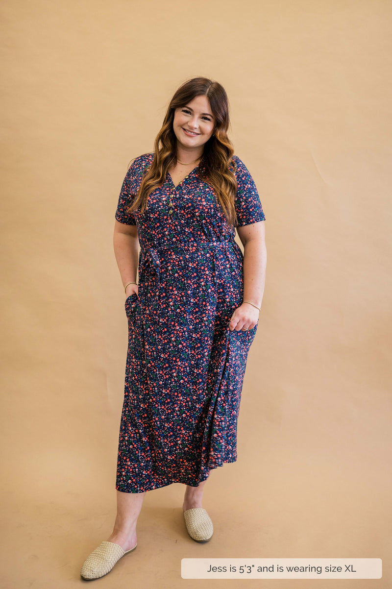 MW Anywhere Henley Dress in Ditsy Floral