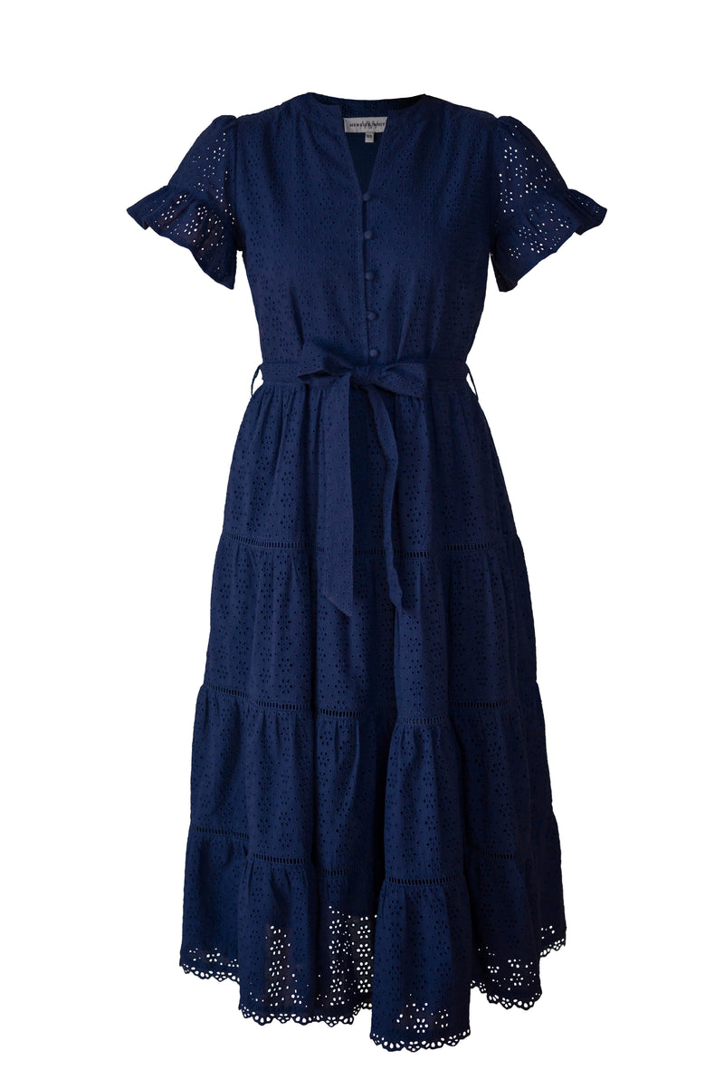 MW Occasion Navy Eyelet Dress